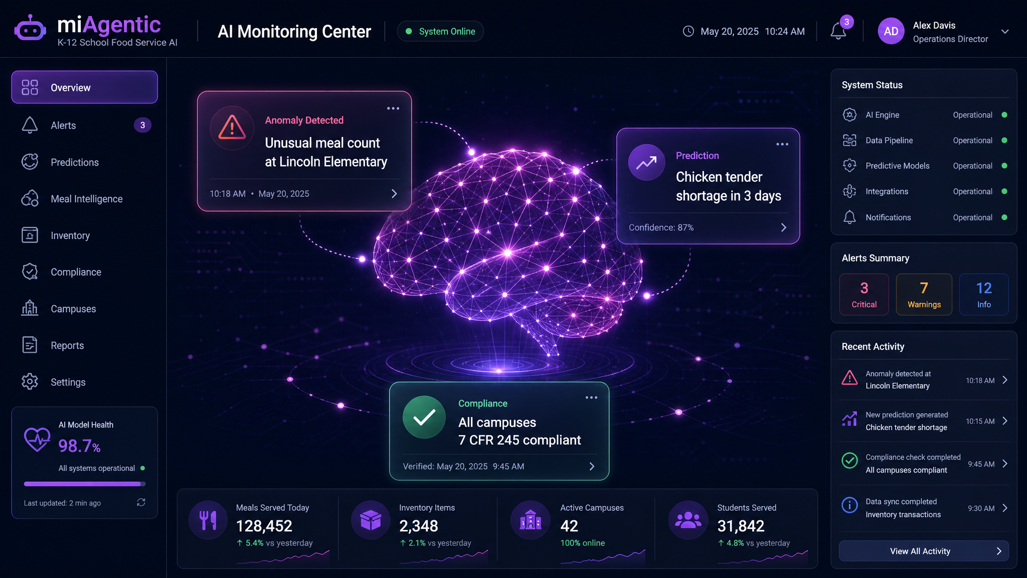 miAgentic modern AI-powered interface