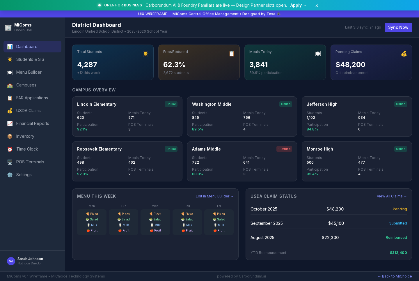 MiComs modern AI-powered interface