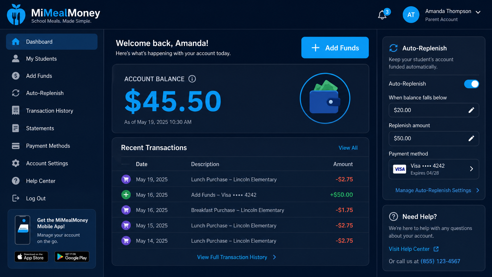 MiMealMoney modern AI-powered interface