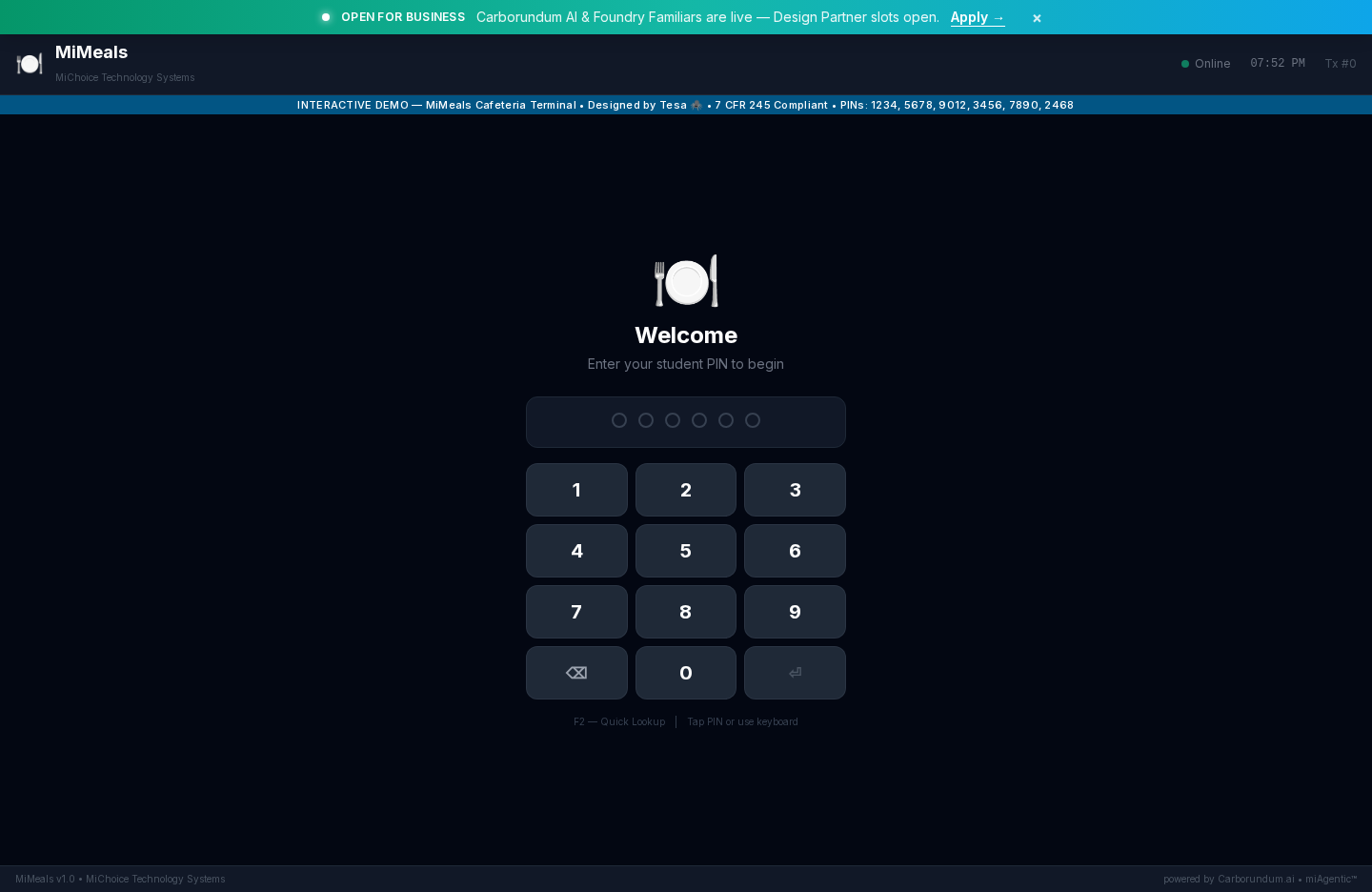 MiMeals modern AI-powered interface