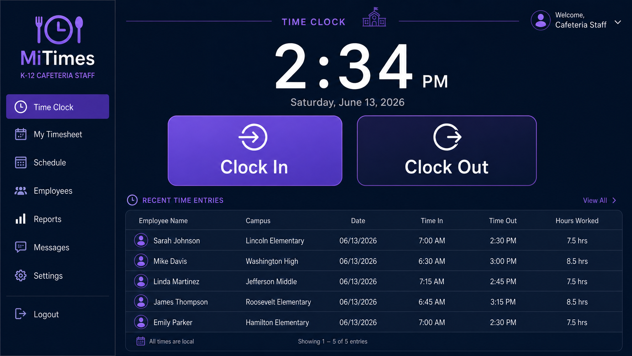 MiTimes modern AI-powered interface